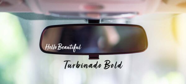 Hello Beautiful Car Decal in Turbinado Bold font for a crisp read.